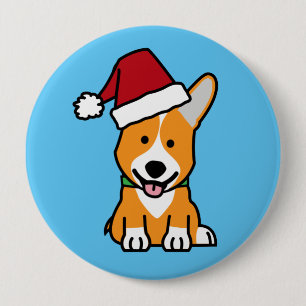 Van het de hondpuppy van Corgi pet van de Kerstman Ronde Button 4,0 Cm