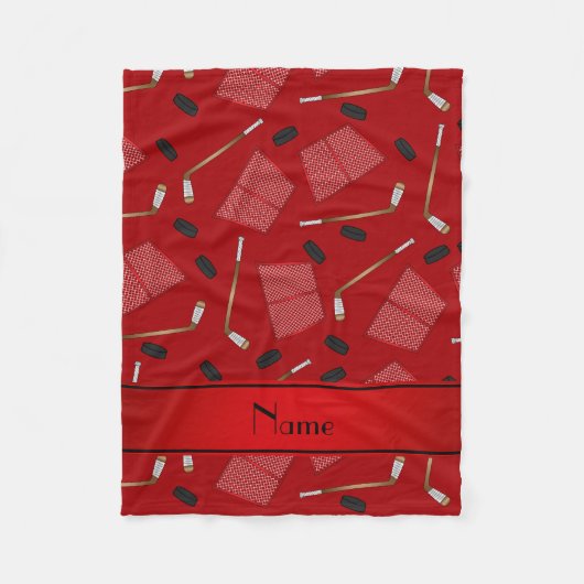 Van het de naam de rode hockey van de douane fleece deken (Voorkant)