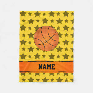 Van het de naambasketbal van de douane de gele fleece deken