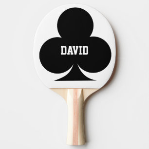 Van het de speelkaartpingpong van clubs de tafeltennisbatje