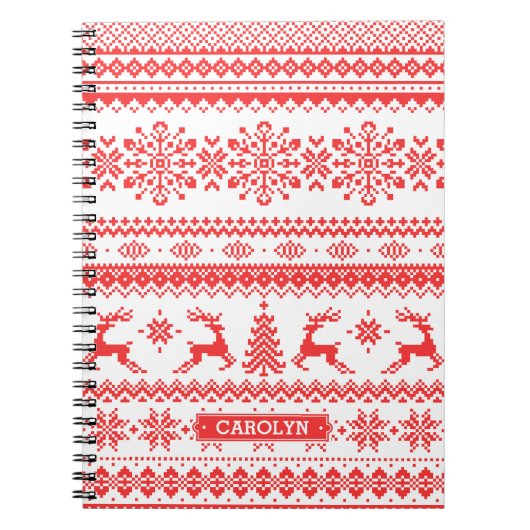 Van het de sweater rood eerlijk eiland van notitieboek (Voorkant)