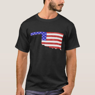 Van het de vlagsilhouet van Oklahoma de V.S. de T-shirt