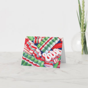 Van het het lintsnoep van Kerstmis de notakaart Feestdagen Kaart