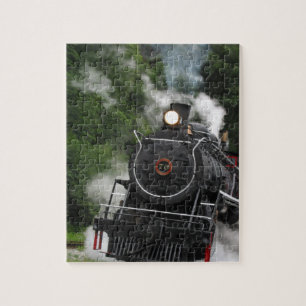 van het het spoorstation van de treinstoom het legpuzzel
