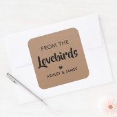 Van het Lovebirds Label, Bird Seed Label, Kraft Vierkante Sticker (Envelop)