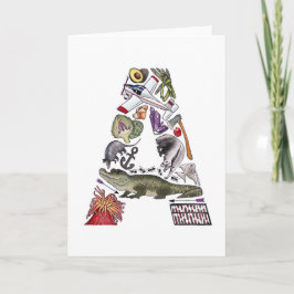 Van het monogram "A" de notakaart Notitiekaartje