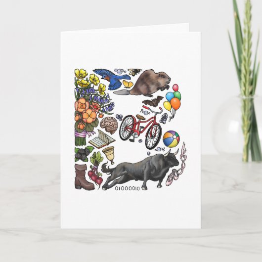 Van het monogram "B" de notakaart Notitiekaartje (Voorkant)