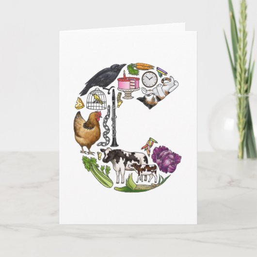 Van het monogram "C" de notakaart Notitiekaartje (Voorkant)