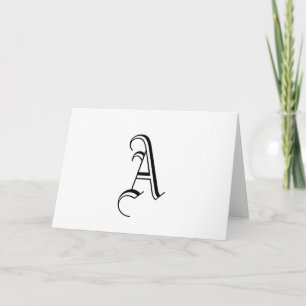 Van het monogram de "A" Kaart _Customizable_Black