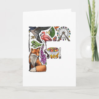 Van het monogram "F" de notakaart Notitiekaartje