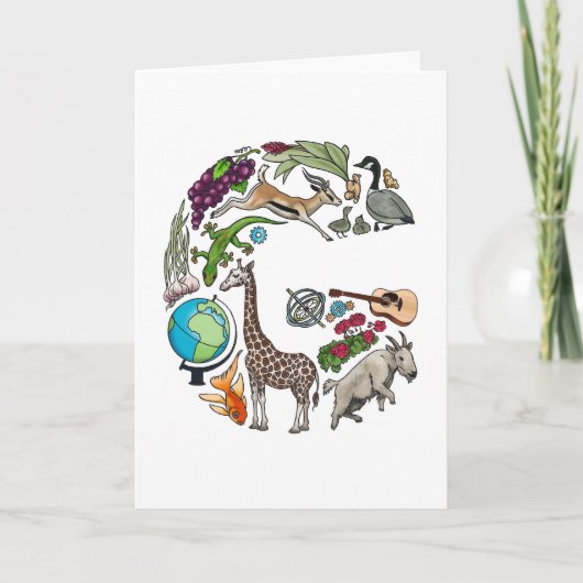 Van het monogram "G" de notakaart Notitiekaartje (Voorkant)