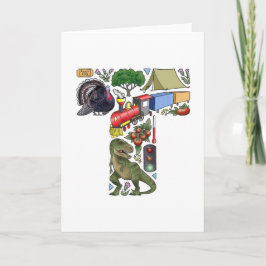 Van het monogram "T" de notakaart Notitiekaartje