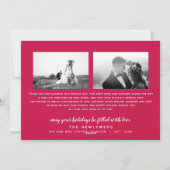 Van het Pas getrouwd Hand-Drawn | Rode | Foto van Feestdagenkaart (Achterkant)