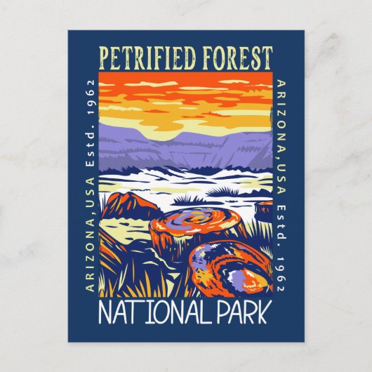 van het Petrified Forest National Park Briefkaart (Voorkant)