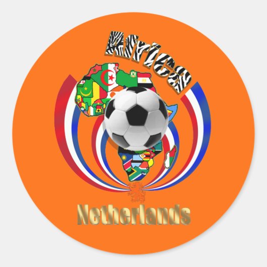 van het Voetbal Oranje Ronde Sticker (Voorkant)
