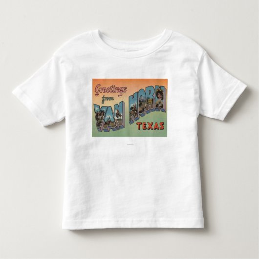 Van Horn, Texas - Grote letterscènes Kinder Shirts (Voorkant)