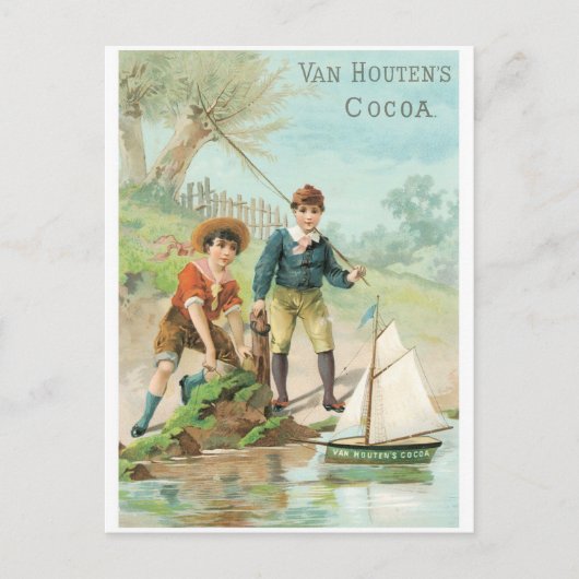 Van Houtens Cocoa Briefkaart (Voorkant)