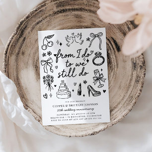 Van I Do naar We Still Do Wedding Jubileum Party Kaart
