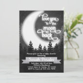 Van je houden bij de Moon en Back Uitnodiging (Staand voorkant)