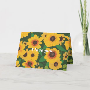 Van je houden, Kaart voor zonnebloemen huwelijk