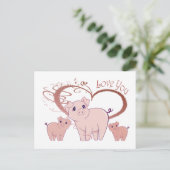 Van jou, Cute Piggies Art Briefkaart (Staand voorkant)
