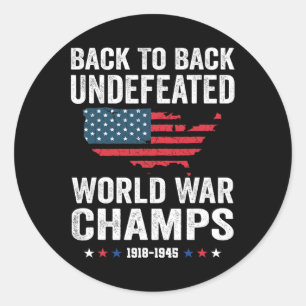 Van juli - Back to Back ongeslagen World War Champ Ronde Sticker