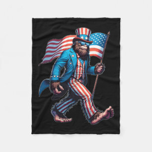 Van juli Bigfoot Sasquatch Patriottische Amerikaan Fleece Deken
