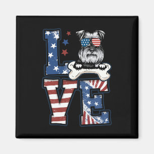 Van Juli Decor Patriottische Liefde Schnauzer Hond Magneet