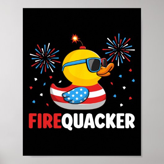 van juli eend firequacker patriottisch vierde van poster (Voorkant)