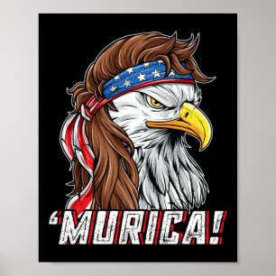 van juli kale adelaar Mullet Murica USA Amerika Poster