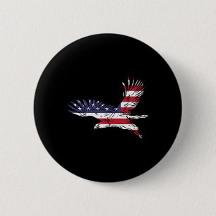 Van juli Kale Eagle US Flag Pocket America Mannen Ronde Button 5,7 Cm
