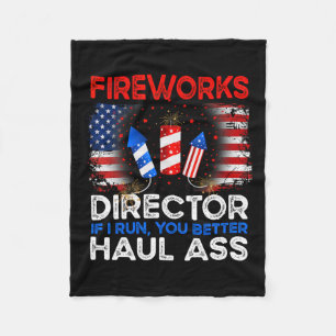 van juli Mannen Fireworks Director als ik je run F Fleece Deken