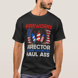 van juli Mannen Fireworks Director als ik je run F T-shirt