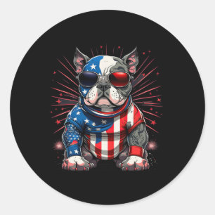 van juli Patriottische Amerikaanse pesthond Amerik Ronde Sticker
