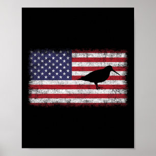 Van juli Patriottische Amerikaanse Woodcock Vogell Poster