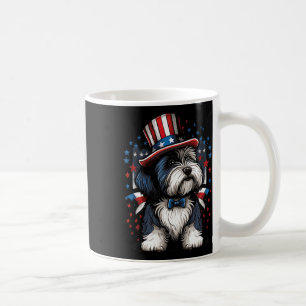 Van juli Patriottische Bearded Collie Hond US vlag Koffiemok