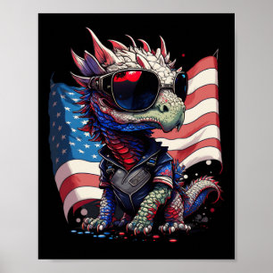 Van juli Patriottische Dragon Amerikaanse vlag Poster