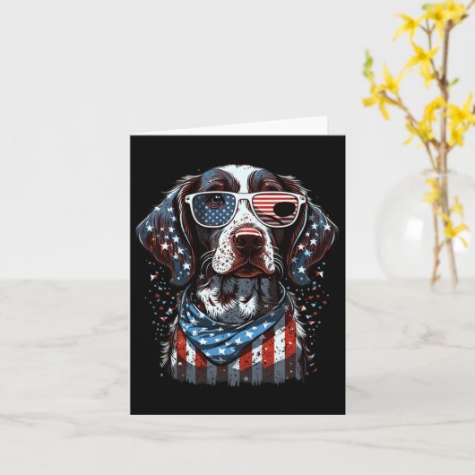 van juli patriottische duitse kortharige pointer h kaart (Gele Bloem)