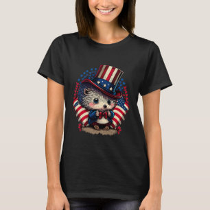 van juli Patriottische egel Amerikaanse vlag T-shirt