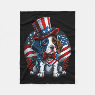 van juli Patriottische Engels Pointer hond ons vla Fleece Deken