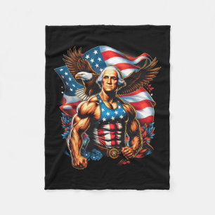 van juli patriottische grappige George Washington Fleece Deken