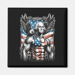 van juli patriottische grappige George Washington  Magneet