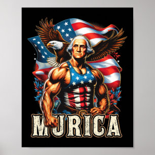 van juli patriottische grappige George Washington Poster