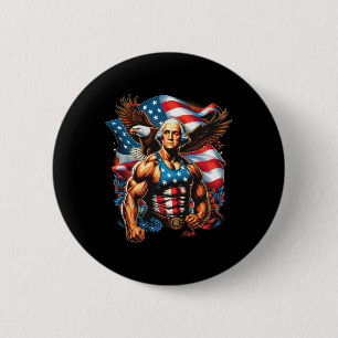 van juli patriottische grappige George Washington  Ronde Button 5,7 Cm