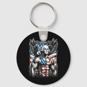 van juli patriottische grappige George Washington  Sleutelhanger