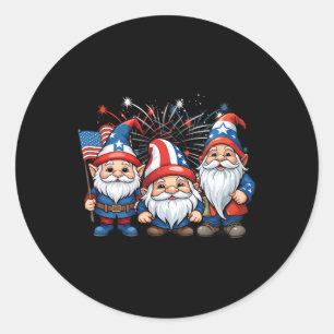 van juli patriottische kabouters Amerikaanse vlag  Ronde Sticker