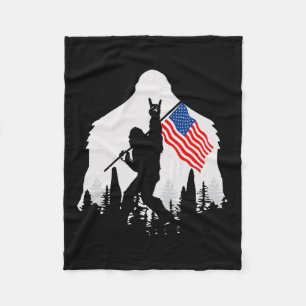 Van juli Shirt Bigfoot Sasquatch Amerikaanse vlag Fleece Deken
