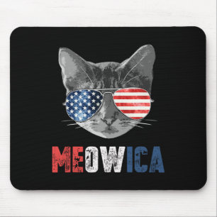 van juli Shirt meowica Amerikaanse vlag kat Muismat
