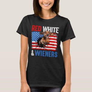 van juli teckel hondenshirt rood wit en wieners t-shirt