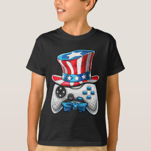 van juli videospel Amerikaanse vlag oom Sam Gamer T-shirt